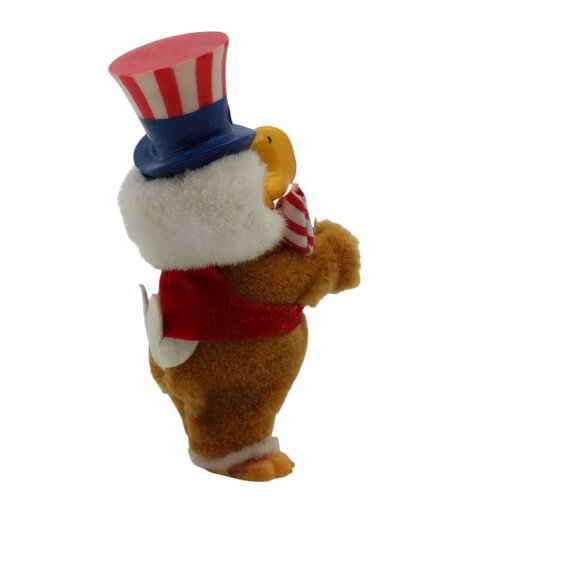 Applause 1984 Olympic Eagle Uncle Sam Plush Figurine With Striped Hat & Bow Tie - Picture 2 of 5
